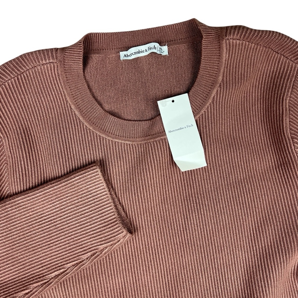 Abercrombie & Fitch Bodysuit Womens XL Pink‎ Soft Ribbed Knit Long Sleeve NEW!